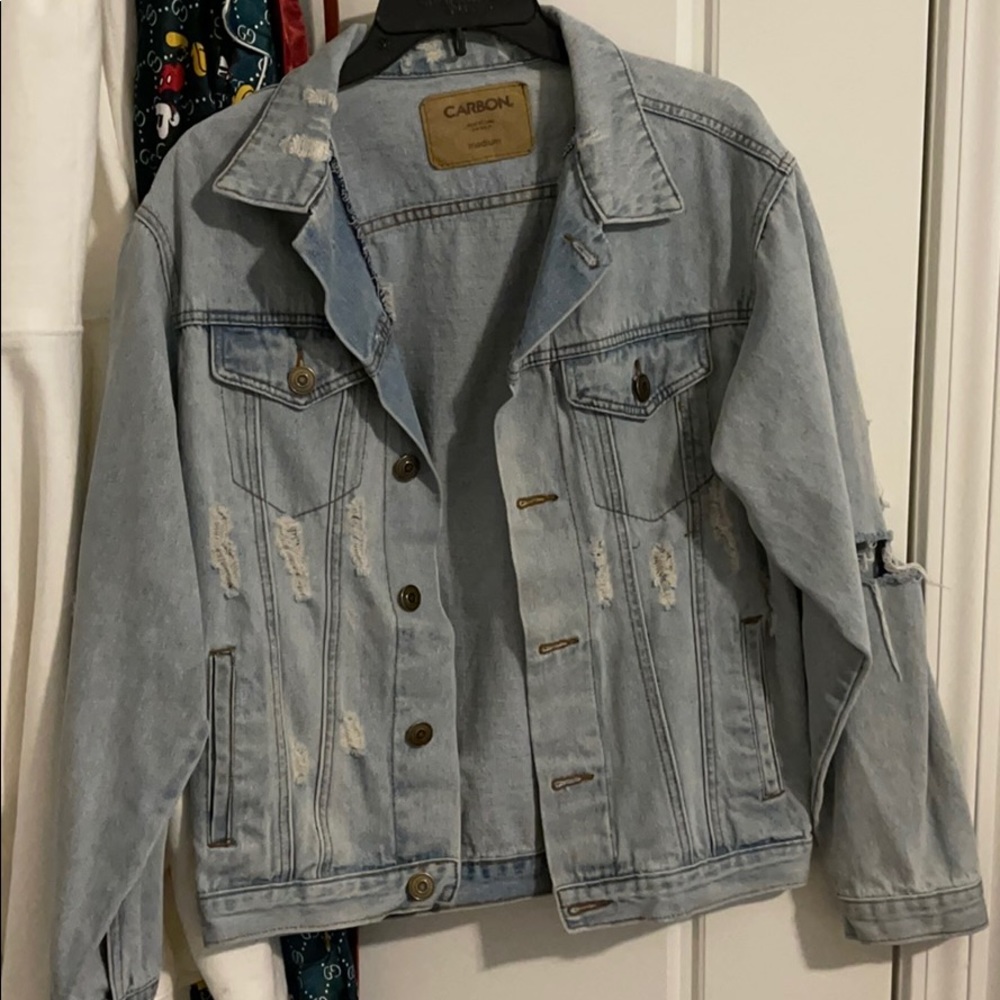Ripped jean jacket